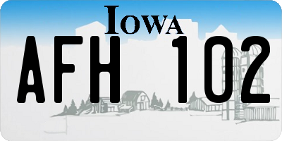 IA license plate AFH102