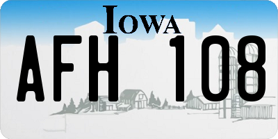 IA license plate AFH108