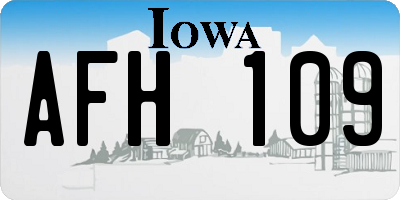 IA license plate AFH109