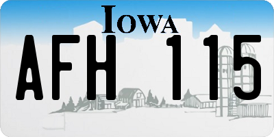 IA license plate AFH115