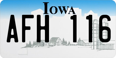 IA license plate AFH116