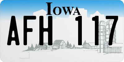 IA license plate AFH117