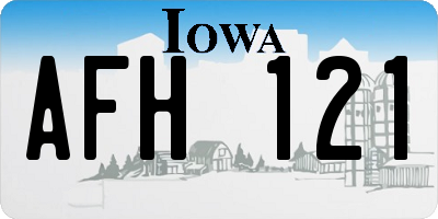 IA license plate AFH121