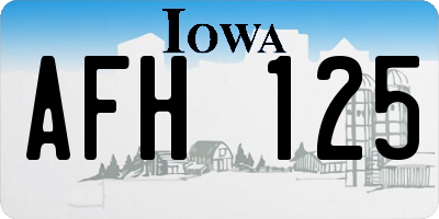 IA license plate AFH125