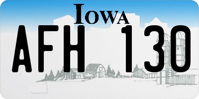 IA license plate AFH130