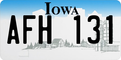 IA license plate AFH131