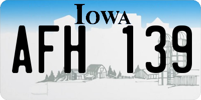 IA license plate AFH139