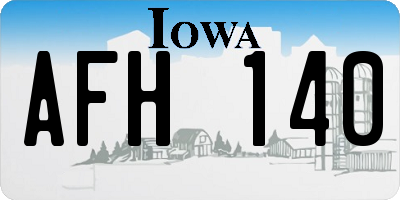 IA license plate AFH140