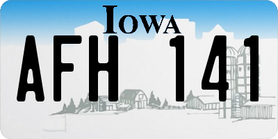 IA license plate AFH141