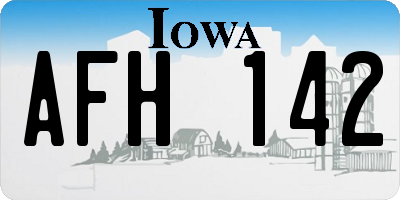 IA license plate AFH142