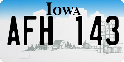 IA license plate AFH143