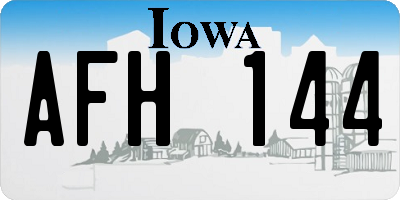 IA license plate AFH144