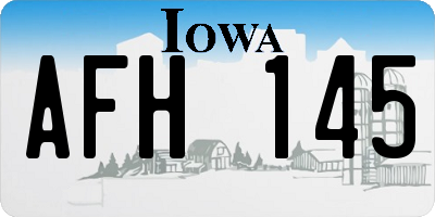 IA license plate AFH145