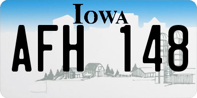 IA license plate AFH148