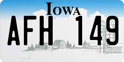 IA license plate AFH149