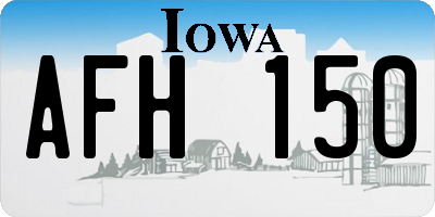 IA license plate AFH150