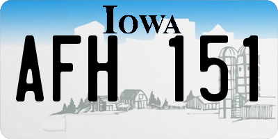 IA license plate AFH151