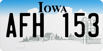 IA license plate AFH153