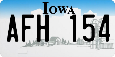 IA license plate AFH154