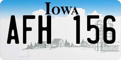 IA license plate AFH156