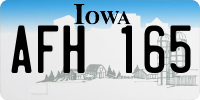 IA license plate AFH165