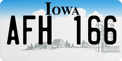 IA license plate AFH166