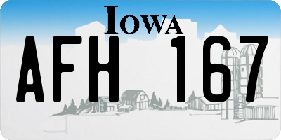 IA license plate AFH167