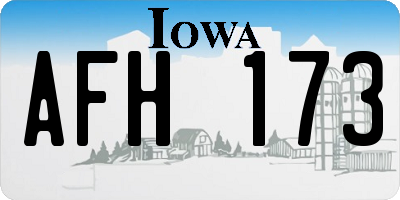 IA license plate AFH173
