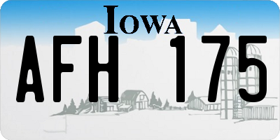 IA license plate AFH175