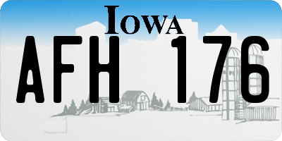 IA license plate AFH176
