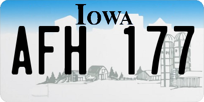 IA license plate AFH177