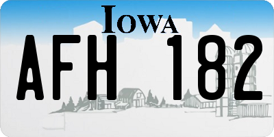 IA license plate AFH182