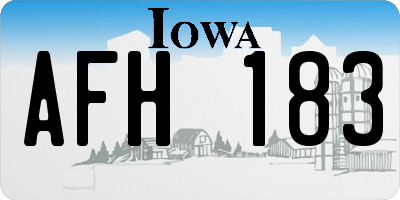 IA license plate AFH183