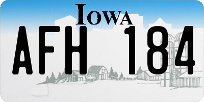 IA license plate AFH184