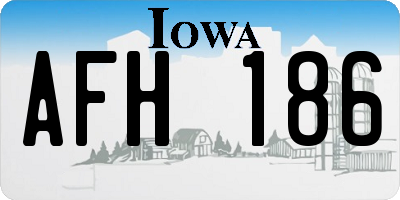 IA license plate AFH186