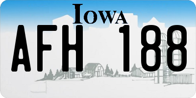 IA license plate AFH188