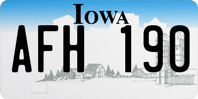 IA license plate AFH190