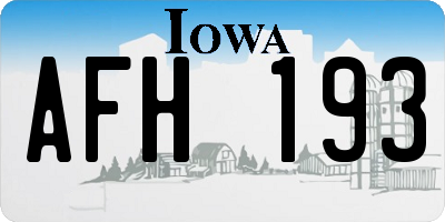 IA license plate AFH193