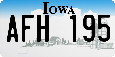 IA license plate AFH195