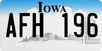 IA license plate AFH196