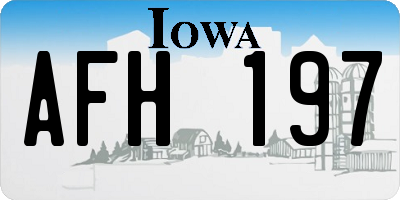 IA license plate AFH197