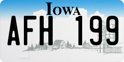 IA license plate AFH199
