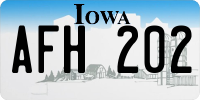 IA license plate AFH202