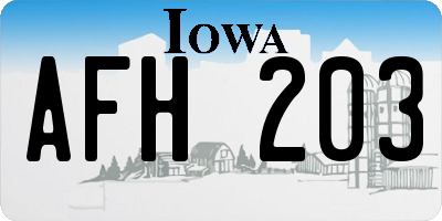IA license plate AFH203