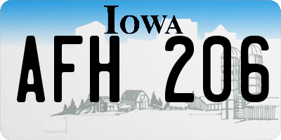 IA license plate AFH206