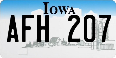 IA license plate AFH207