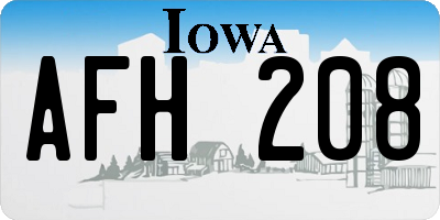 IA license plate AFH208