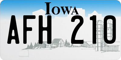 IA license plate AFH210