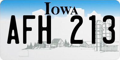 IA license plate AFH213