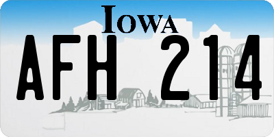 IA license plate AFH214